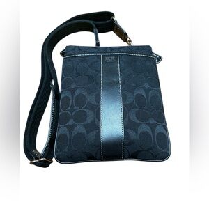 Coach black signature crossbody bag